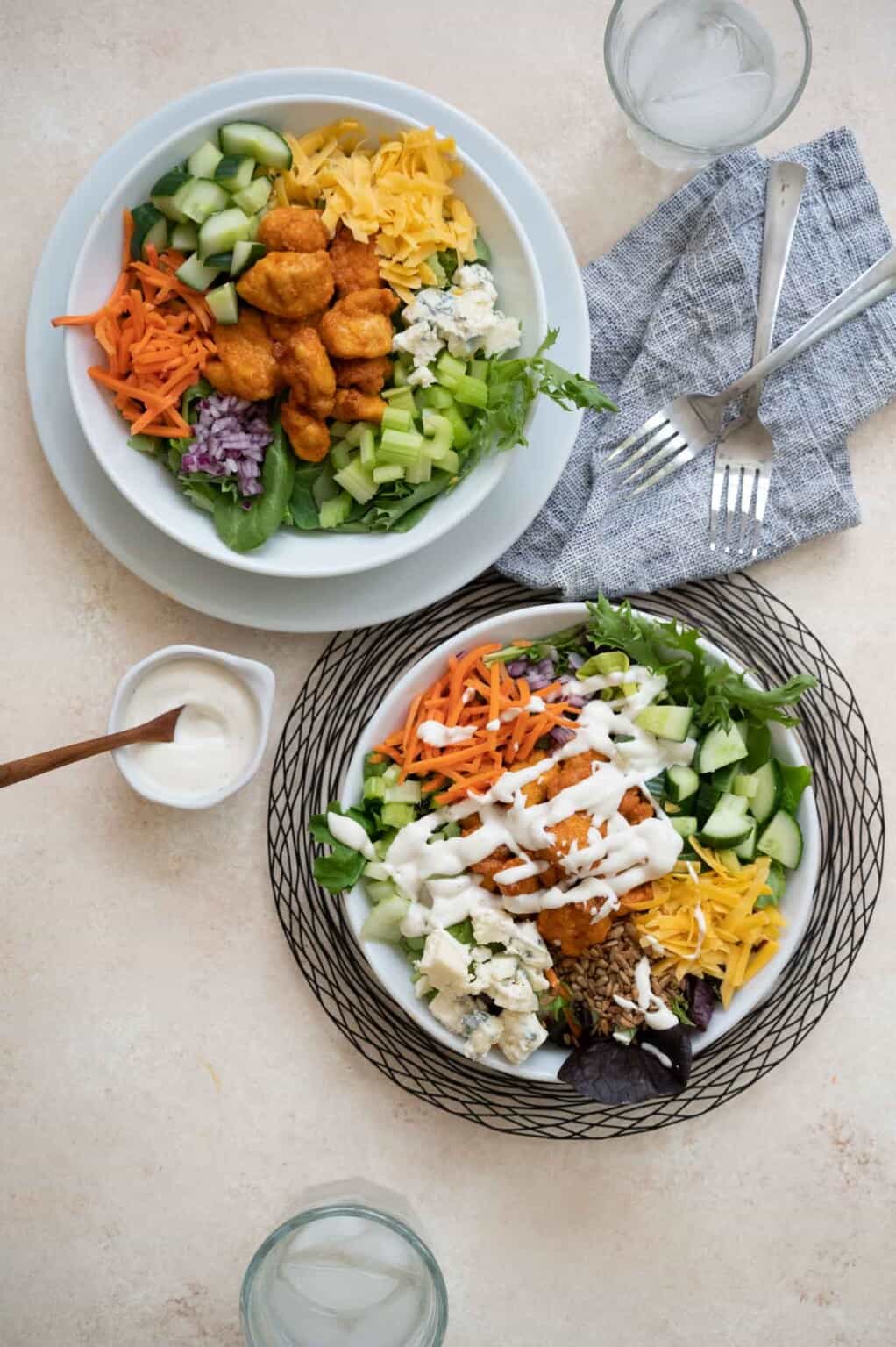 Chicken Nugget Salad (air fried chicken nuggets salad) Josie + Nina