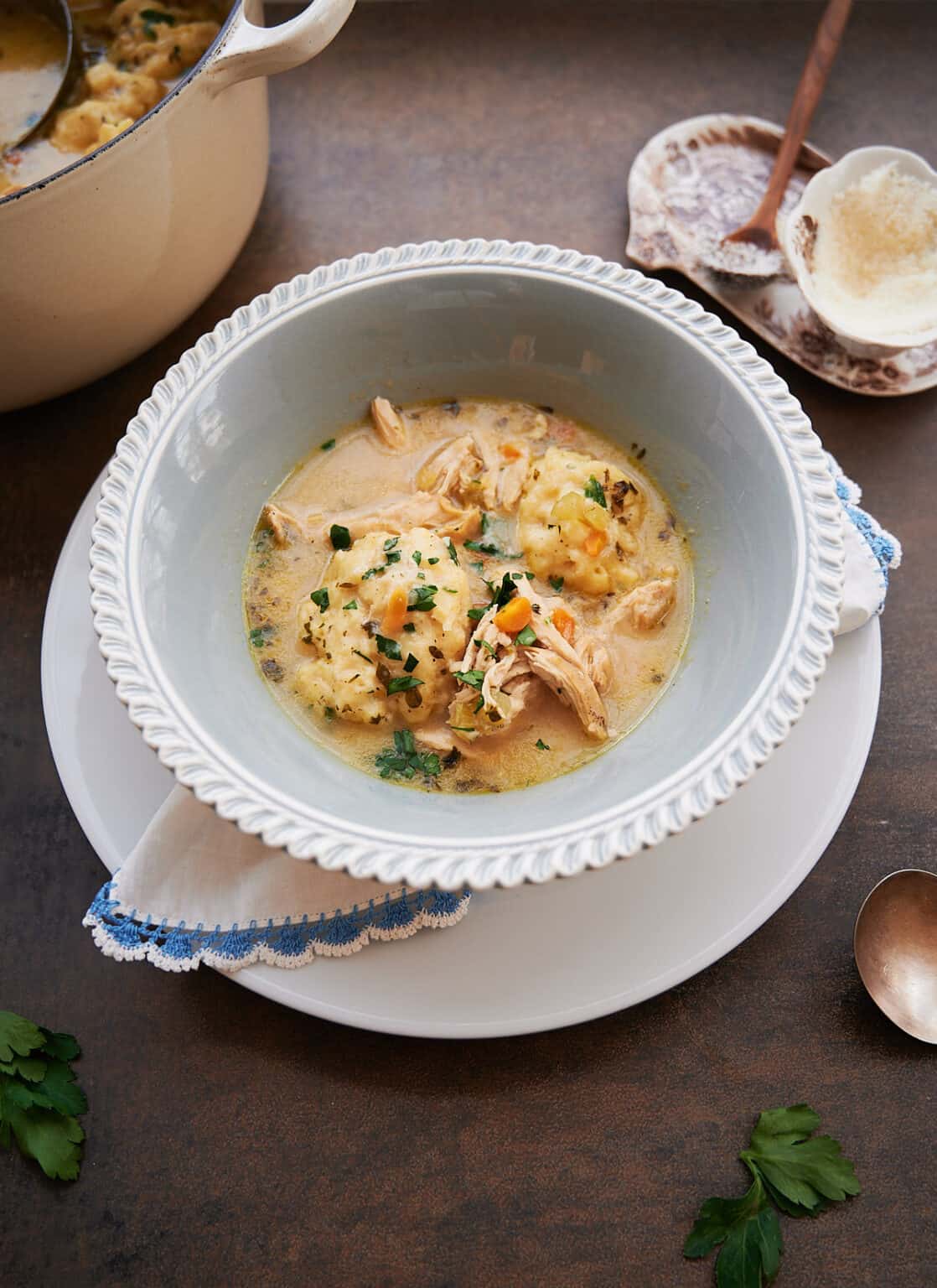 Chicken and Ricotta Dumpling Soup Josie + Nina
