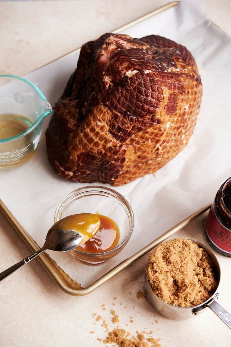 Brown Sugar Mustard Ham Glaze with Fig and Ginger Ale Josie + Nina