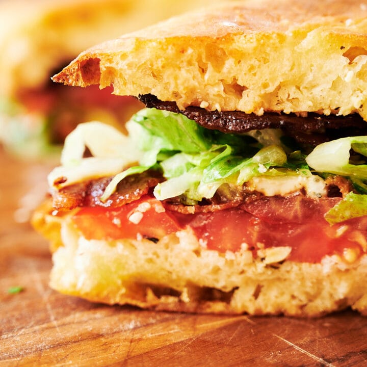 Crispy Pancetta Sandwich (PLT) Josie + Nina