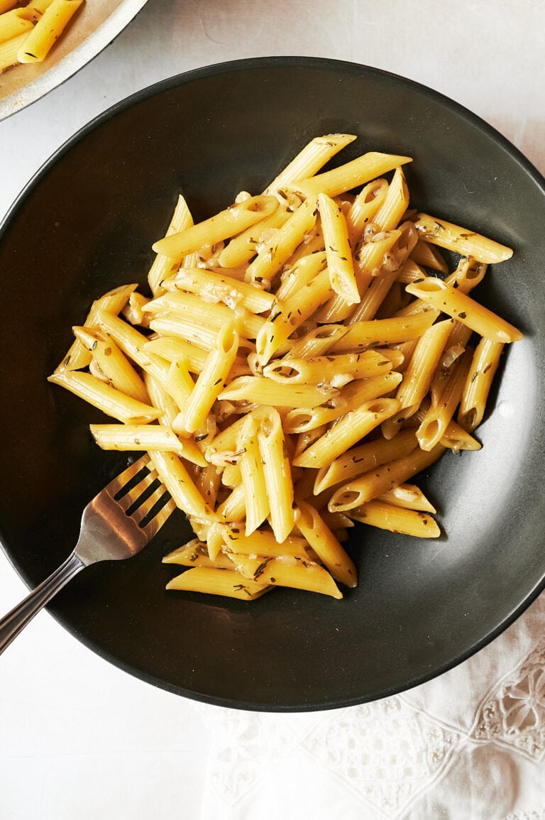 Easy One Pan Garlic Parmesan Penne | Josie + Nina