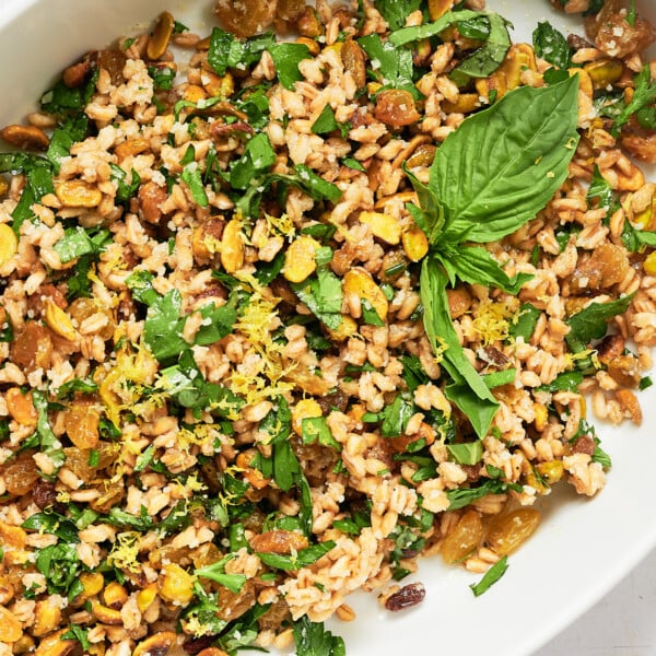 15 Minute Farro Pilaf with Lemon Vinaigrette Josie + Nina