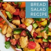 Pinterest image for panzanella bread salad recipe