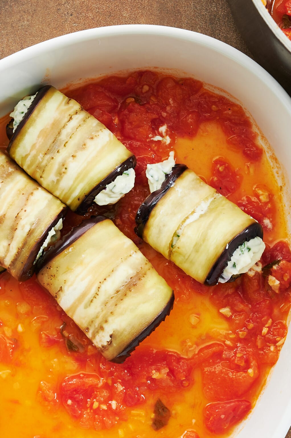 Vegetarian Eggplant Rollatini with Spinach Josie + Nina