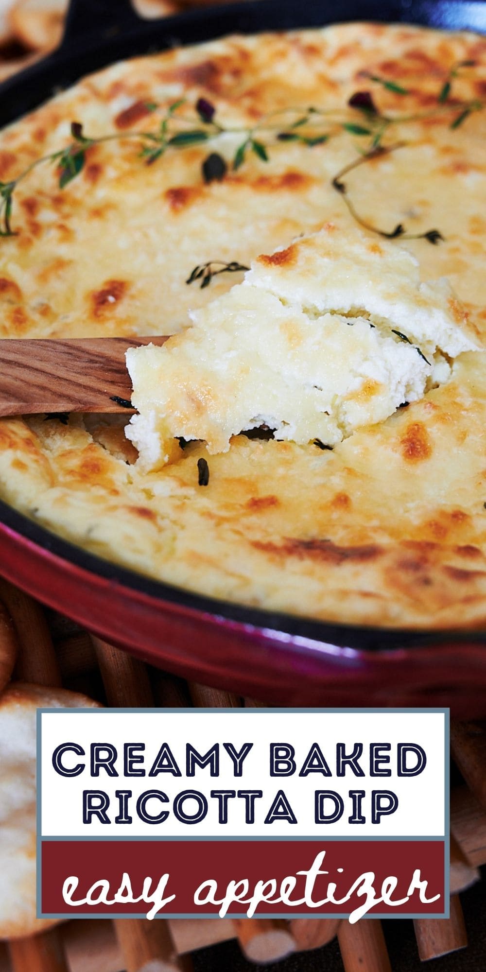 Italian Baked Ricotta Cheese Dip with Herbs Josie + Nina