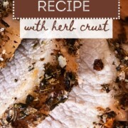 Pinterest image for herb crusted pork roast the best pork roast recipe