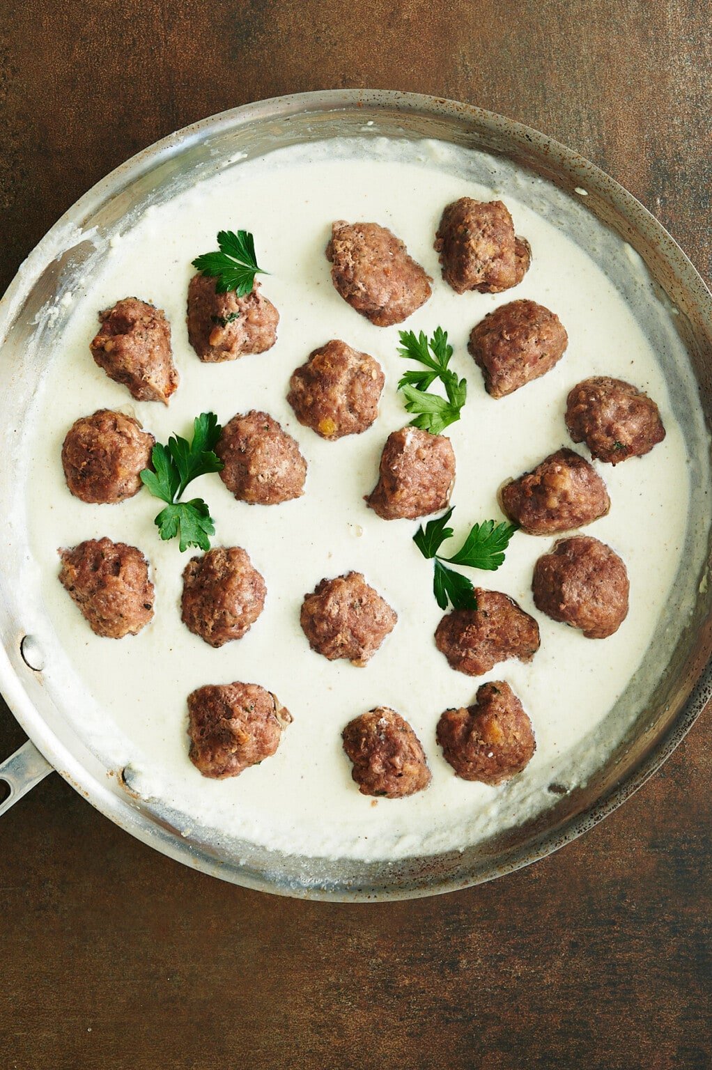 Tender Italian Meatballs in Alfredo Sauce Josie + Nina