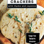 Pinterest image for parmesan thyme crackers