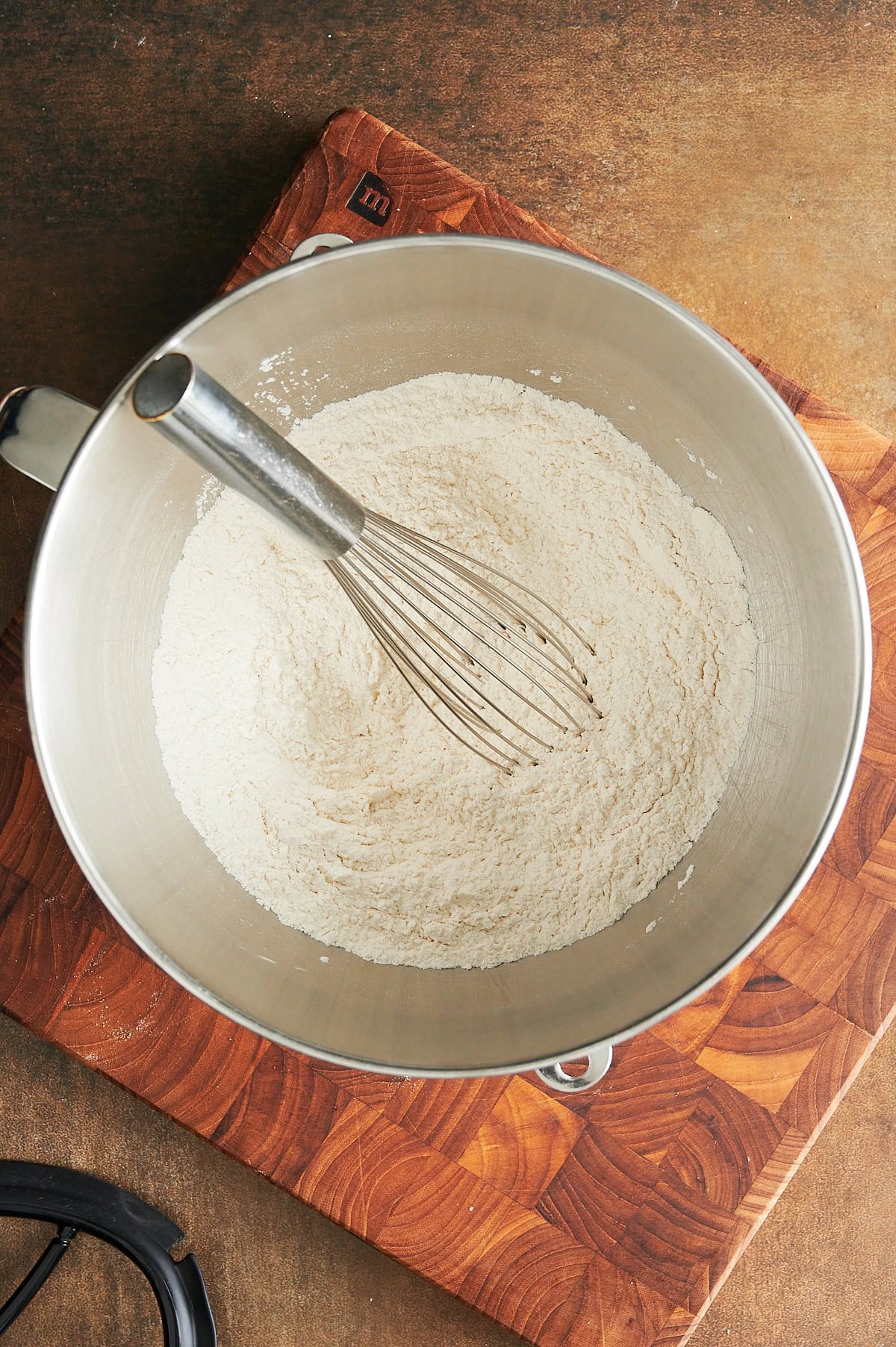 Mixed dry ingredients for pumpkin biscotti.
