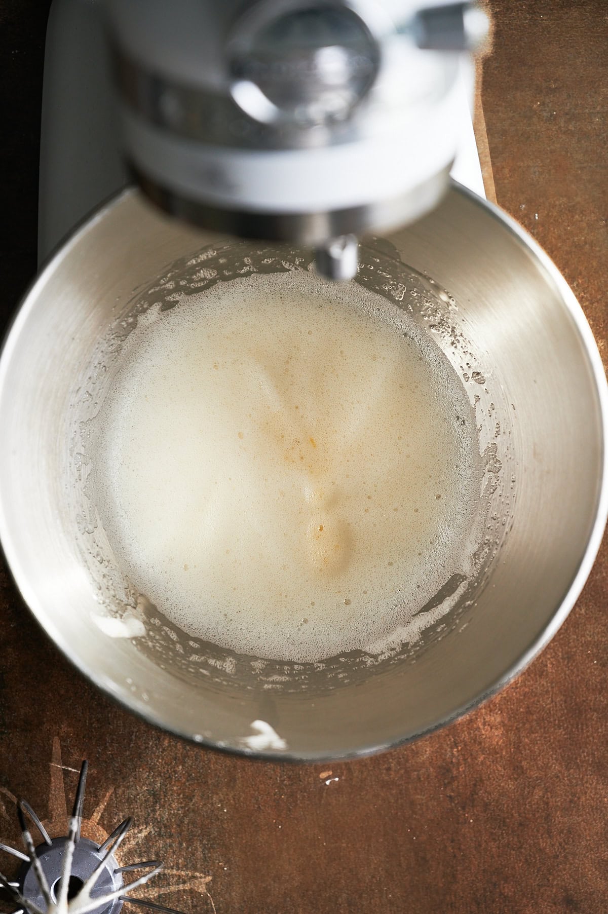 Apricot jam blended into egg whites for almond cookies.