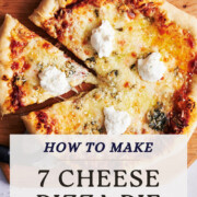 Pinterest image for 7 cheese pizza.