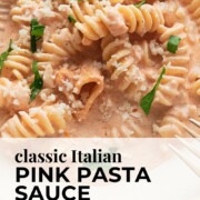Pinterest pink pasta sauce image.