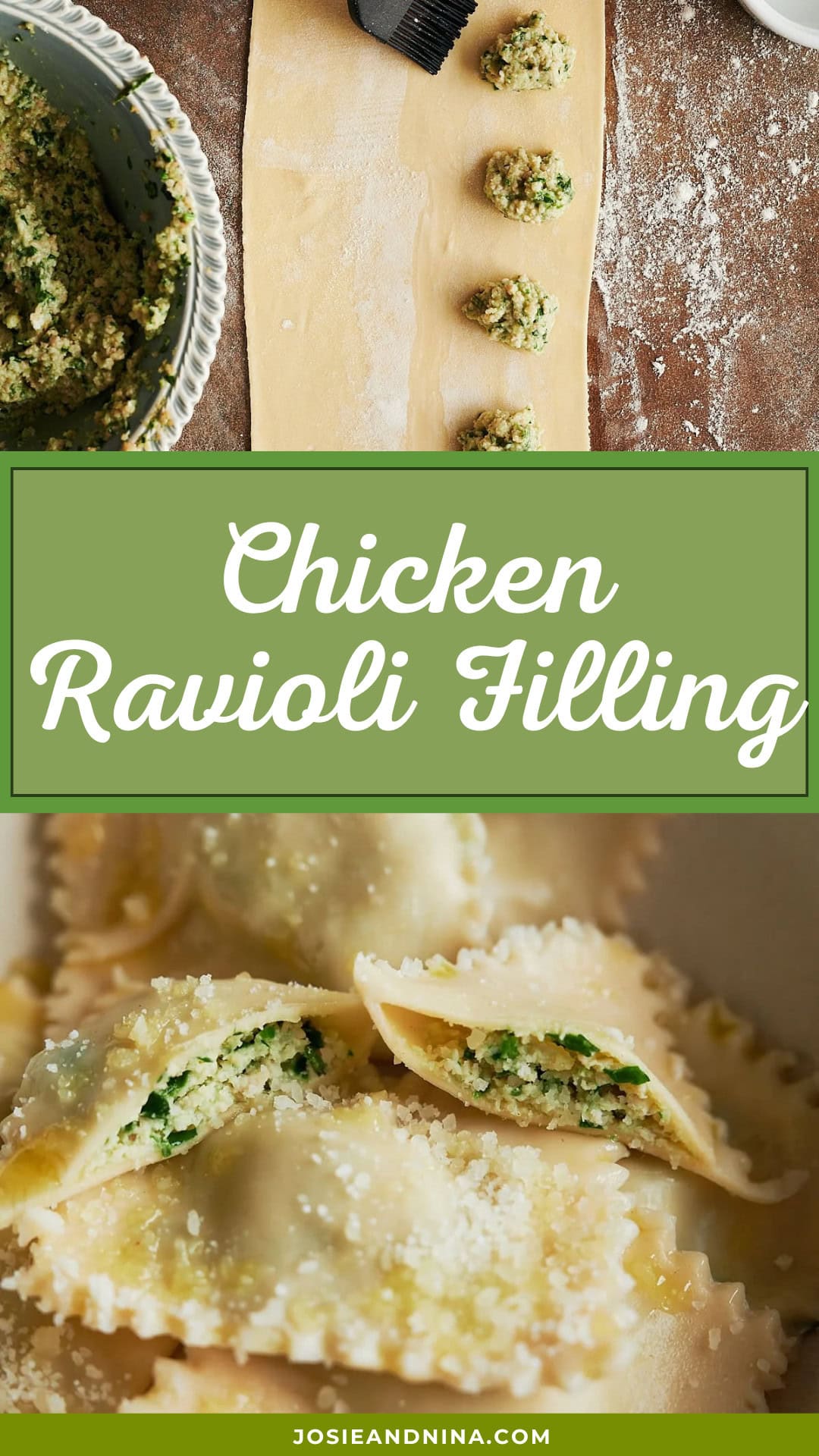How To Make Chicken Ravioli Rilling Chicken Ravioli with Homemade Filling (No Ricotta) | Josie + Nina