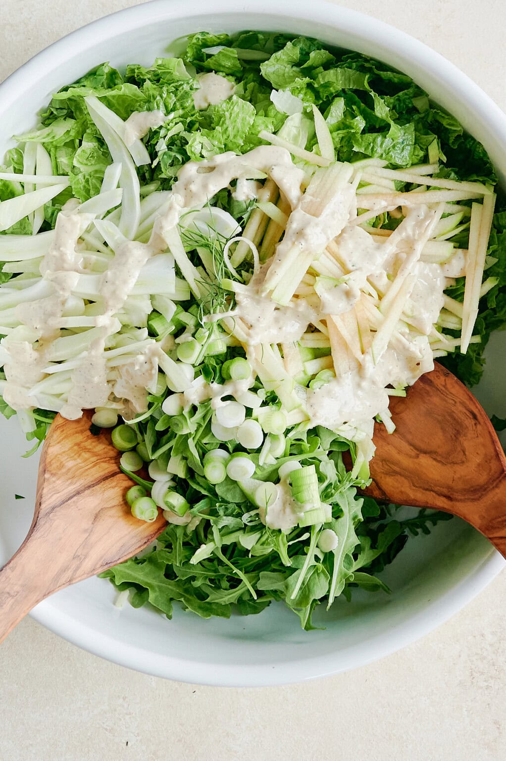 Crispy Salmon Caesar Salad with Fennel and Green Apple | Josie + Nina